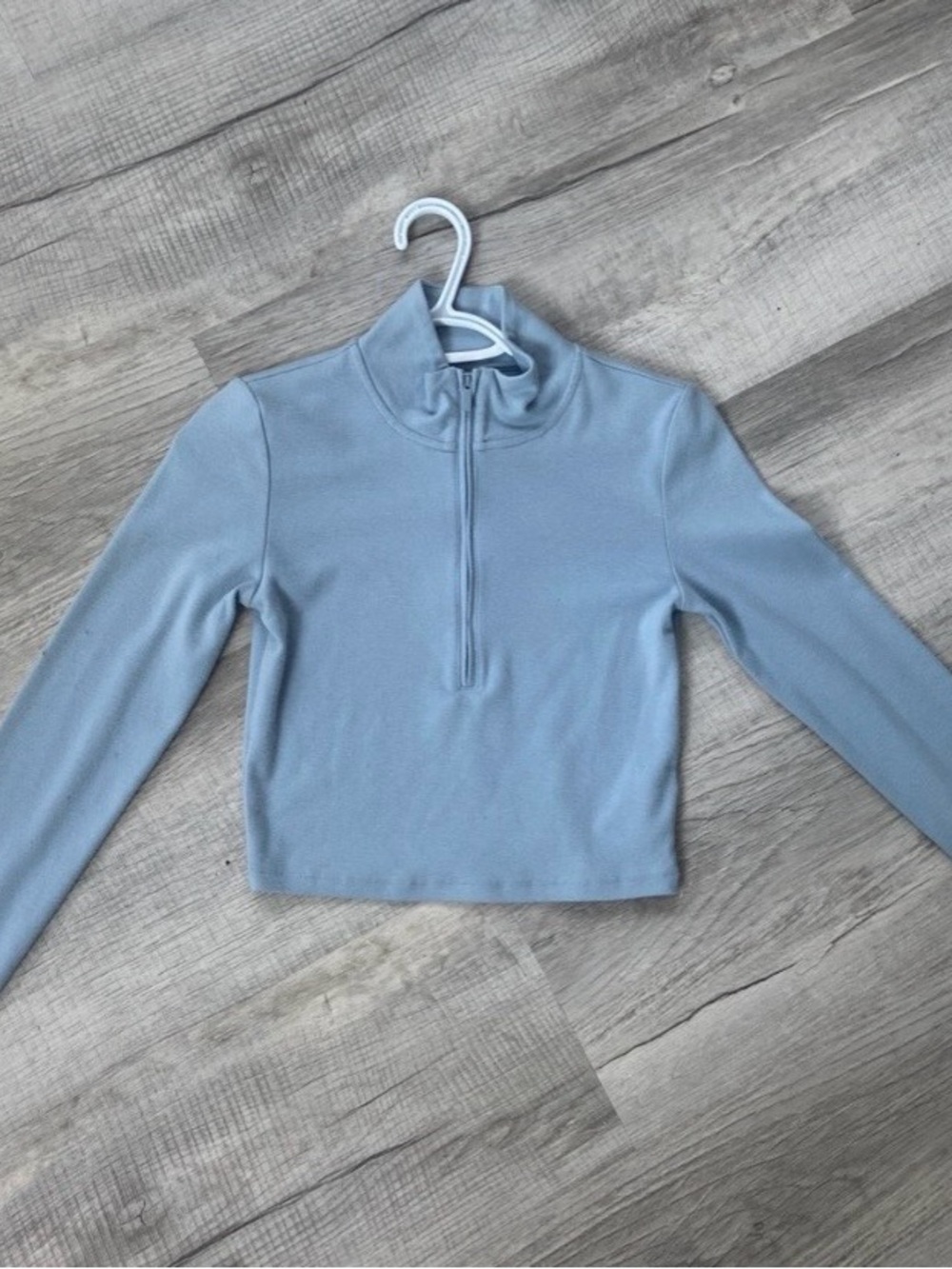 Light Blue Quarter-Zip Fitted Pullover